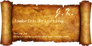 Jambrich Krisztina névjegykártya